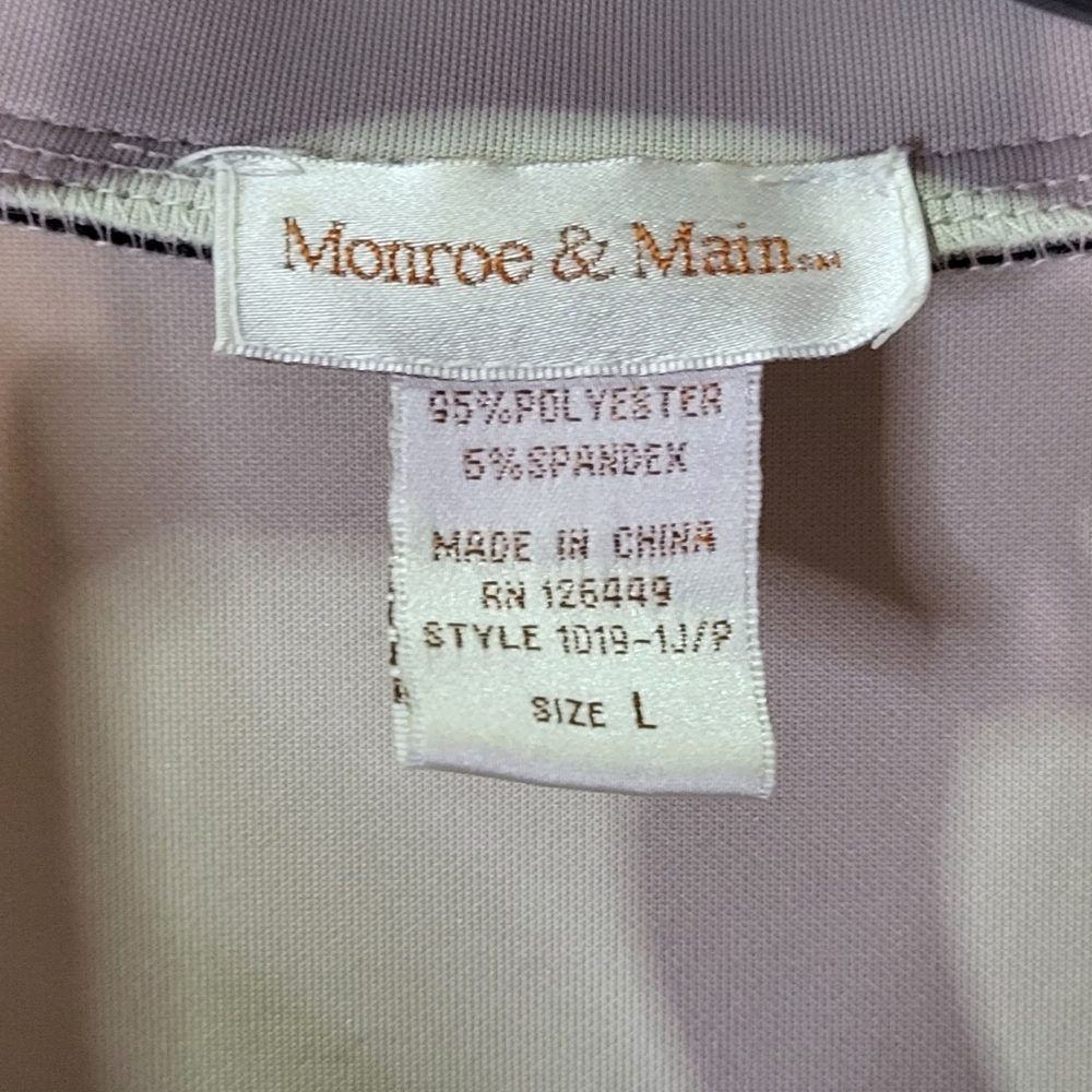 Monroe & Maine Women's Cream/Blk Colorblock Zip Up Tracksuit Athleisure Sz Large - Picture 3 of 12